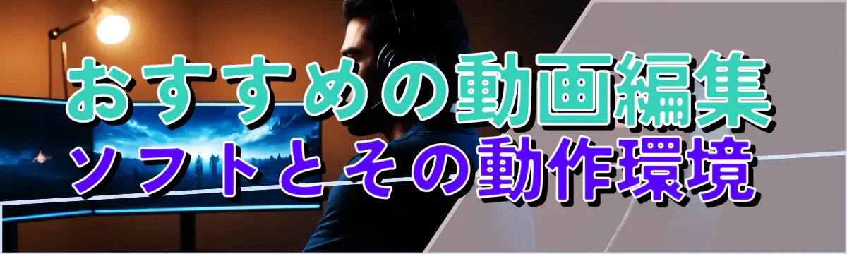 おすすめの動画編集ソフトとその動作環境