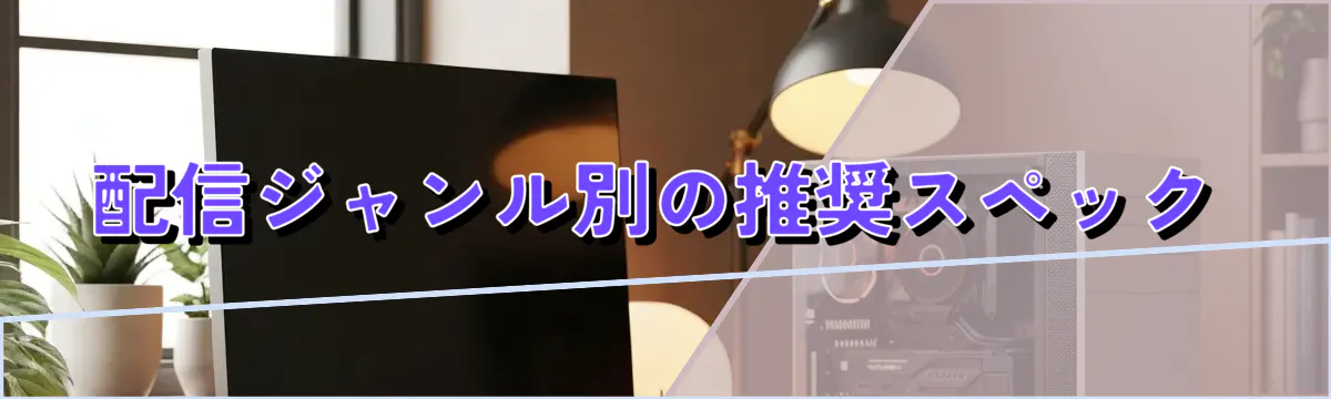 配信ジャンル別の推奨スペック