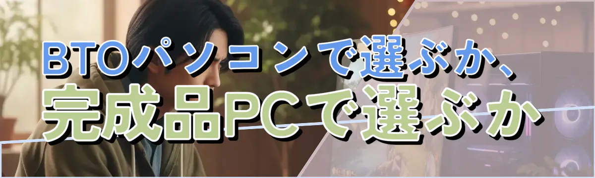 BTOパソコンで選ぶか、完成品PCで選ぶか